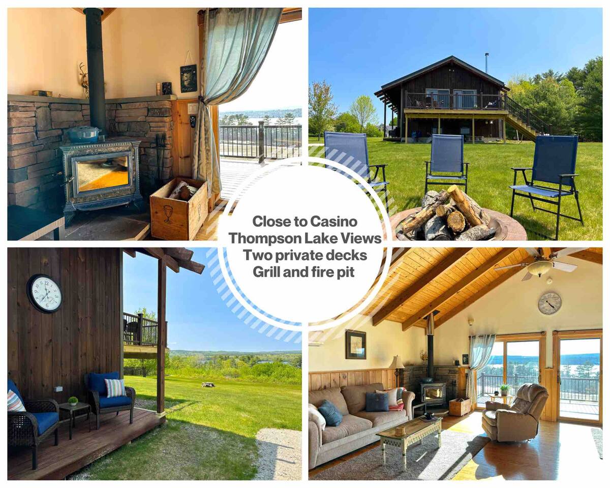 3BR Lake View Cabin~Fire Pit~Deck~Casino Nearby