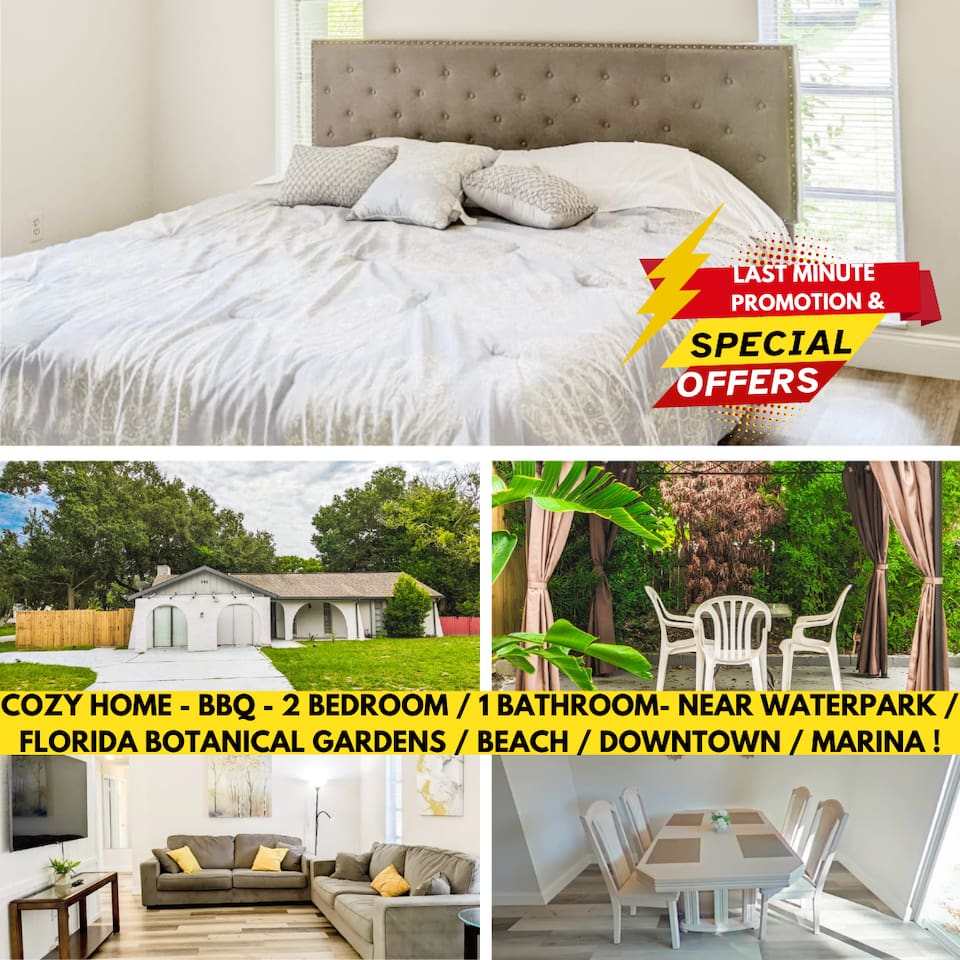 COZY HOME/MINS FROM BEACH/WATER PARK/DOWNTOWN/GOLF — Belleair Bluffs — vacation rental
