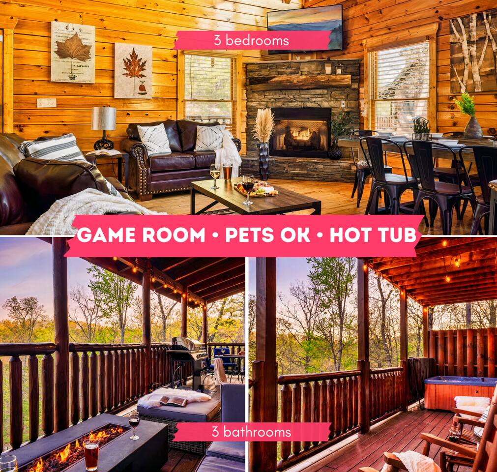 Big Family Cabin, Game Room, HotTub, Firepit, View — Gatlinburg — vacation rental