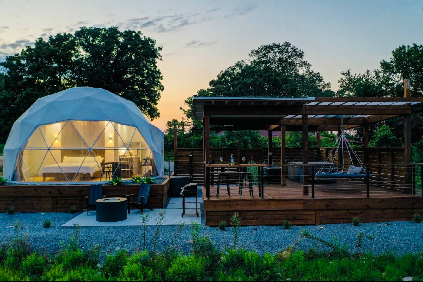 Luxury Glamping Dome “Luna” in Countryside /HotTub — Pearcy — vacation rental