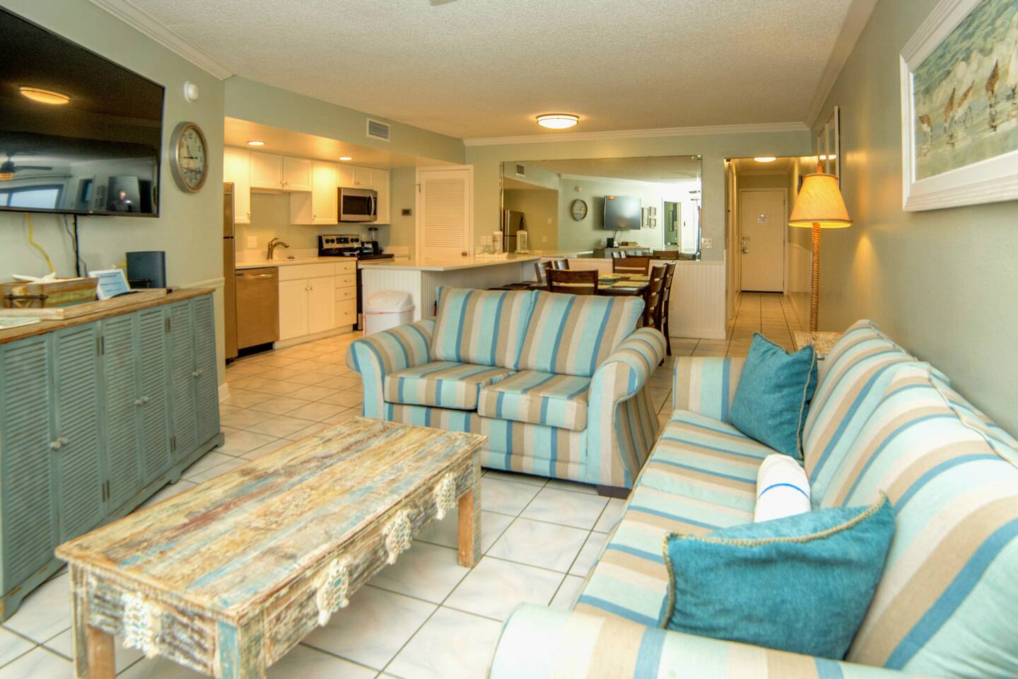 Whispering Seas 107- Oceanfront 2Br/2Bath with pool access.  Ground floor with beach view-  Sleeps 8.