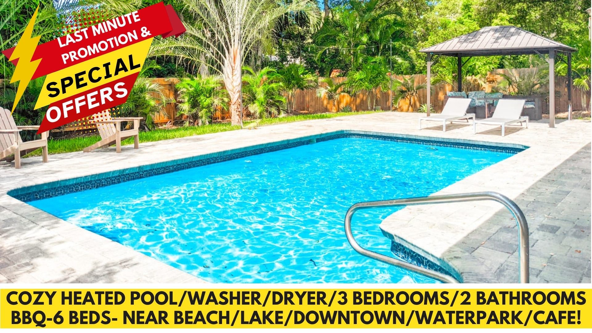 !HEATED POOL HOUSE-NEAR BEACH/LAKE/DOWNTOWN/WATER PARK/PINELLAS TRAIL! — Largo — vacation rental