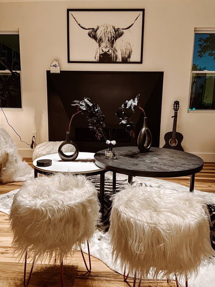 Black and White Cabin on Tranquil Three Acres