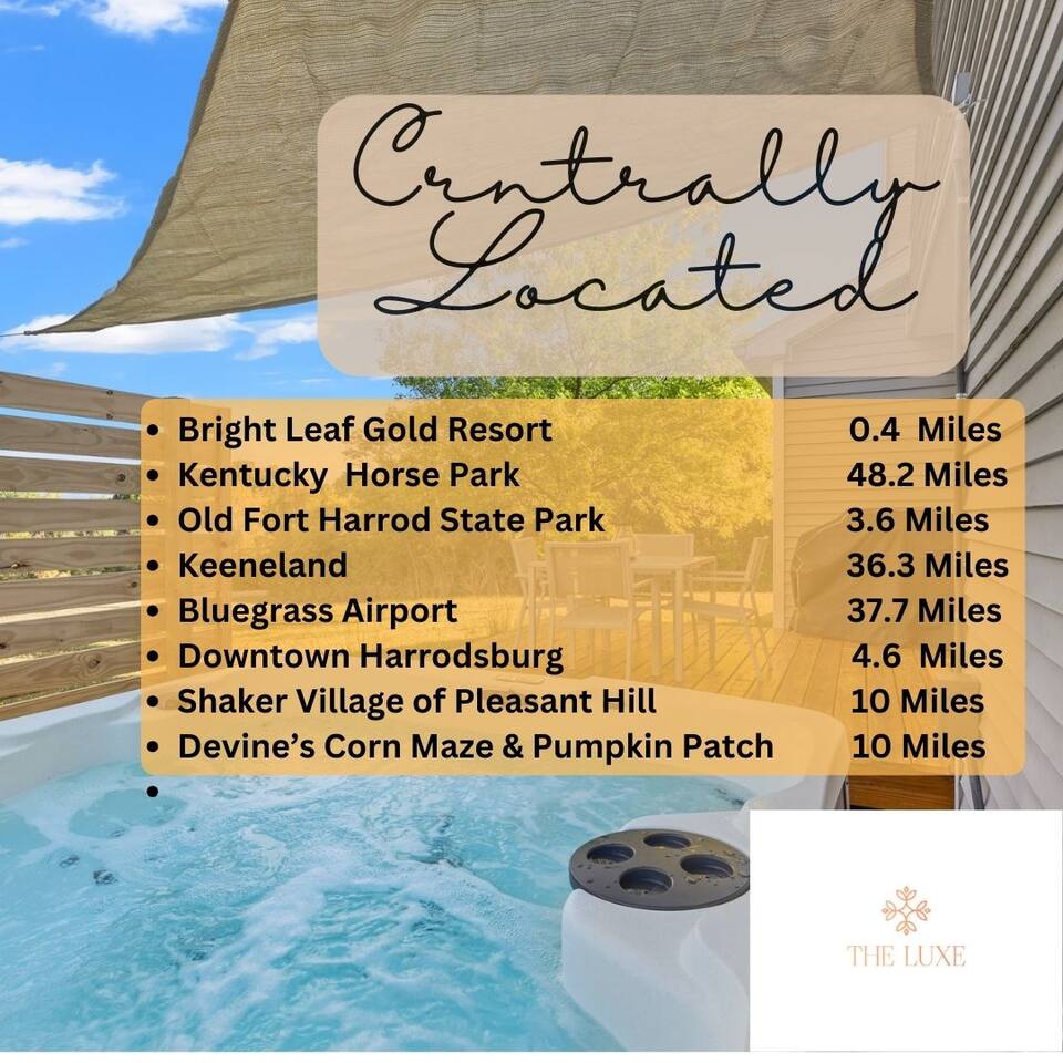 The Luxe/Hot Tub/Putt Putt/10 Miles Shaker Village