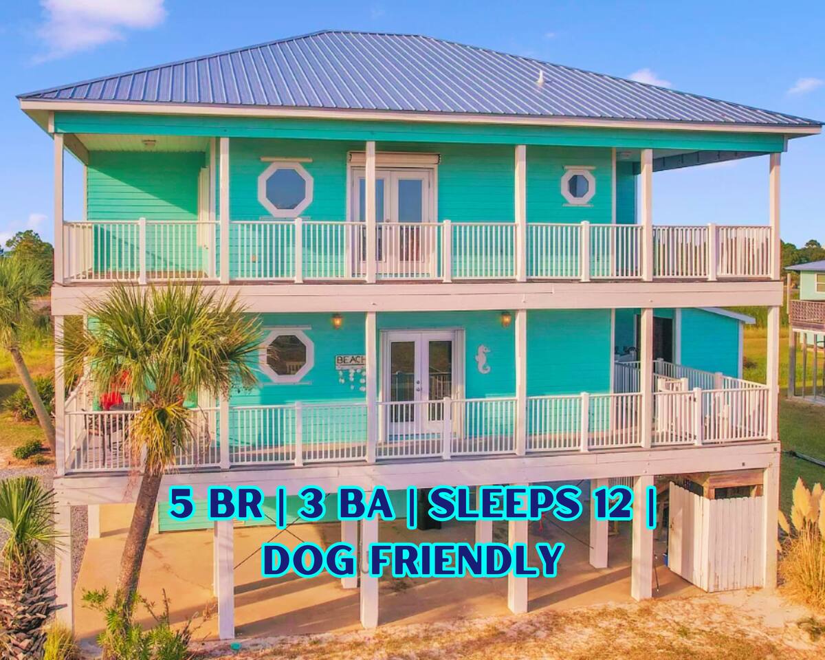 “Blue Heron Haven” | 5BR, Steps To Beach, Gulf Views, Firepit, Dog Friendly, Beach Gear Loaded