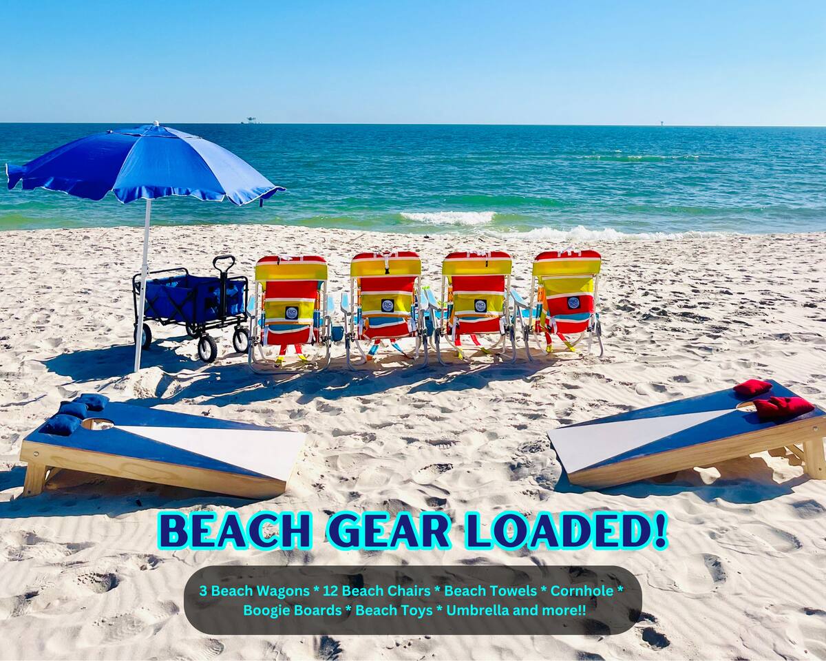 “Blue Heron Haven” | 5BR, Steps To Beach, Gulf Views, Firepit, Dog Friendly, Beach Gear Loaded