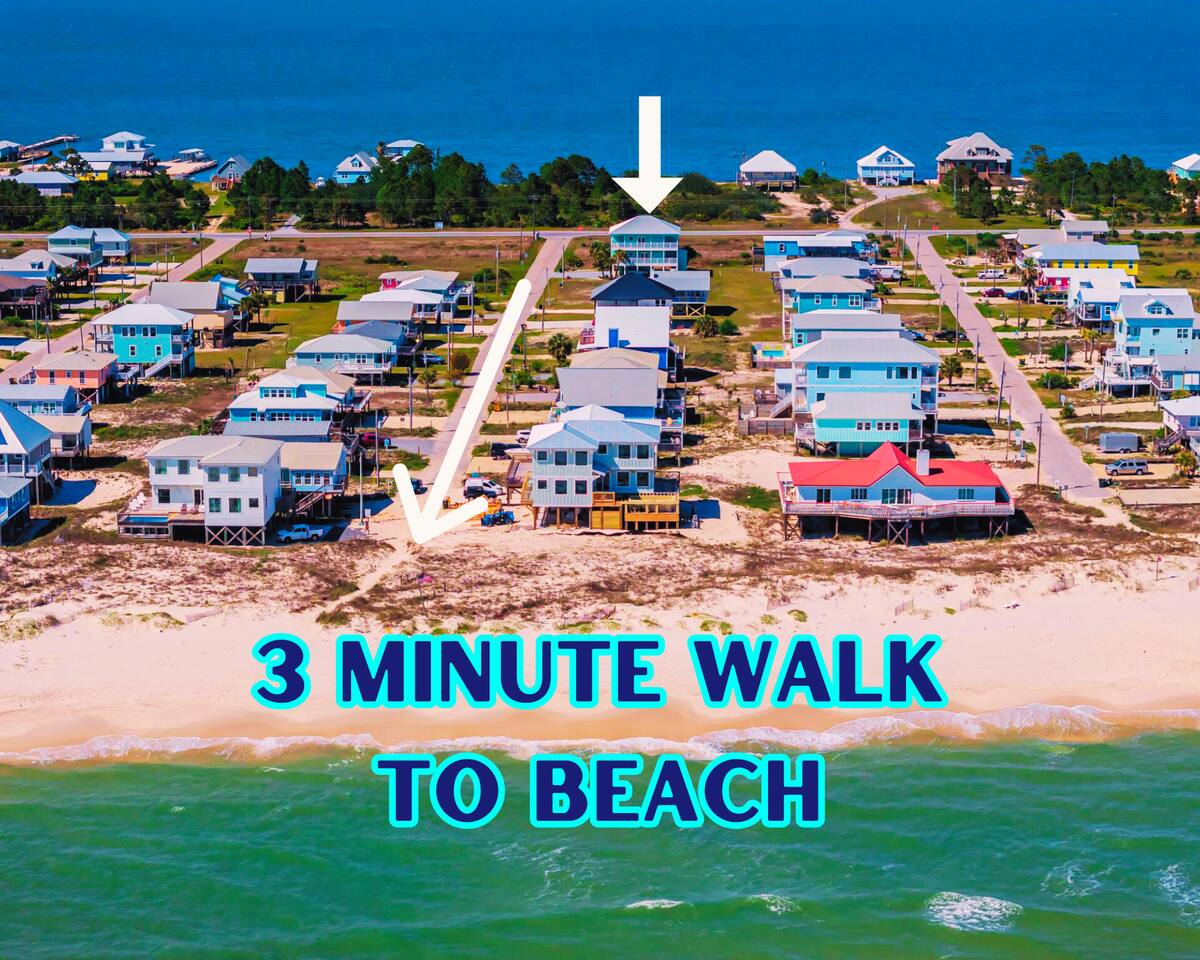 “Blue Heron Haven” | 5BR, Steps To Beach, Gulf Views, Firepit, Dog Friendly, Beach Gear Loaded