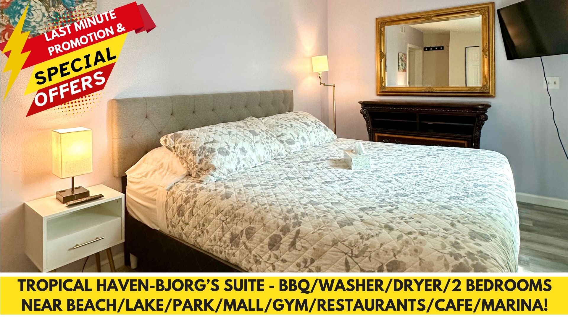 TROPlCAL HAVEN-BBQ/WASHER/DRYER-NEAR BEACH/LAKE/PARK/MALL/GYM/RESTAURANT/MARINA! — Seminole — vacation rental