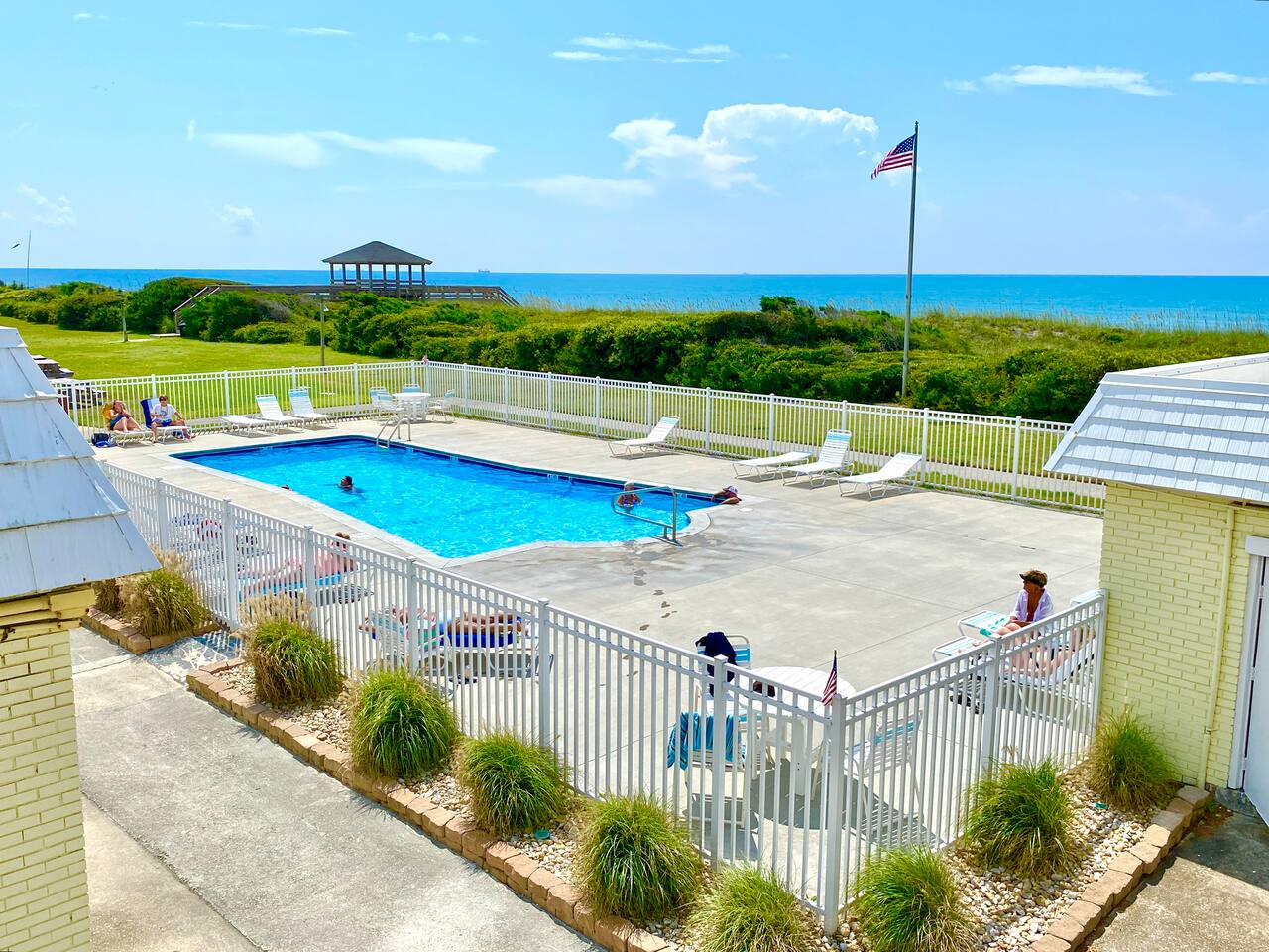 OS235 Ocean view, pool, W/D onsite, steps to beach — Atlantic Beach, NC — vacation rental