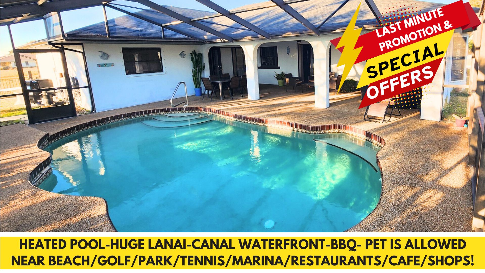 !HEATED POOL/LANAI-BBQ-CANAL WATERFRONT-NEAR BEACH/GOLF/PARK/TENNIS/RESTAURANTS! — Rotonda West — vacation rental