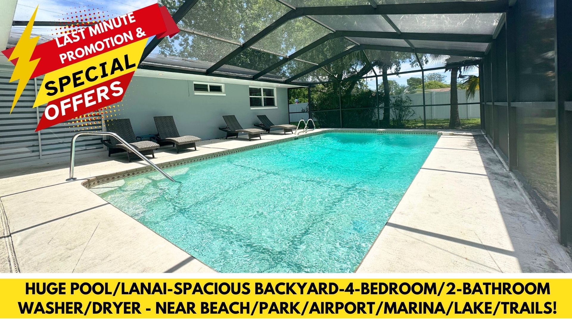 HUGE POOL/LANAI-DART BOARD-NEAR BEACH/BOTANICAL GARDEN/LAKE/PARKS/SHOPPING MALL! — Largo — vacation rental