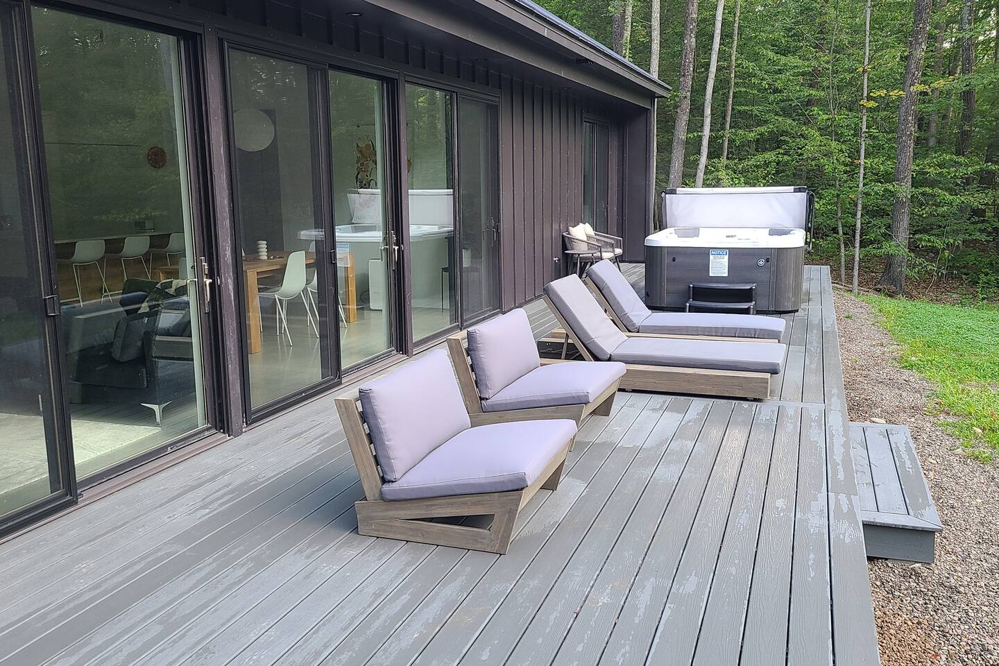 Modern Woodland Getaway with Hot Tub and Fire Pit
