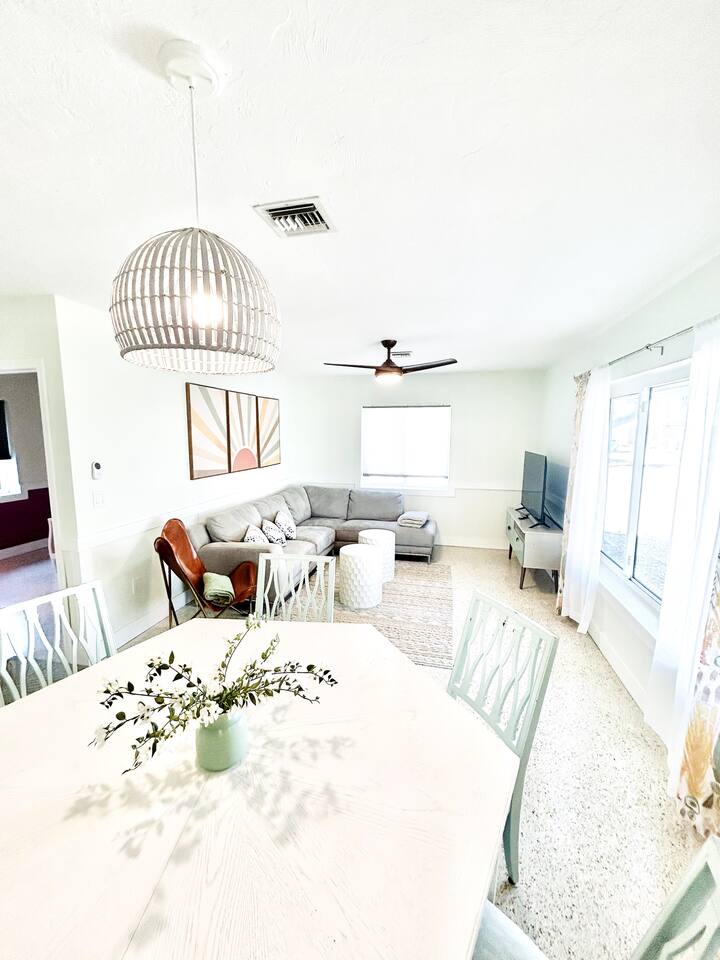 Mid Island Home with Hot Tub 1 Block from beach!