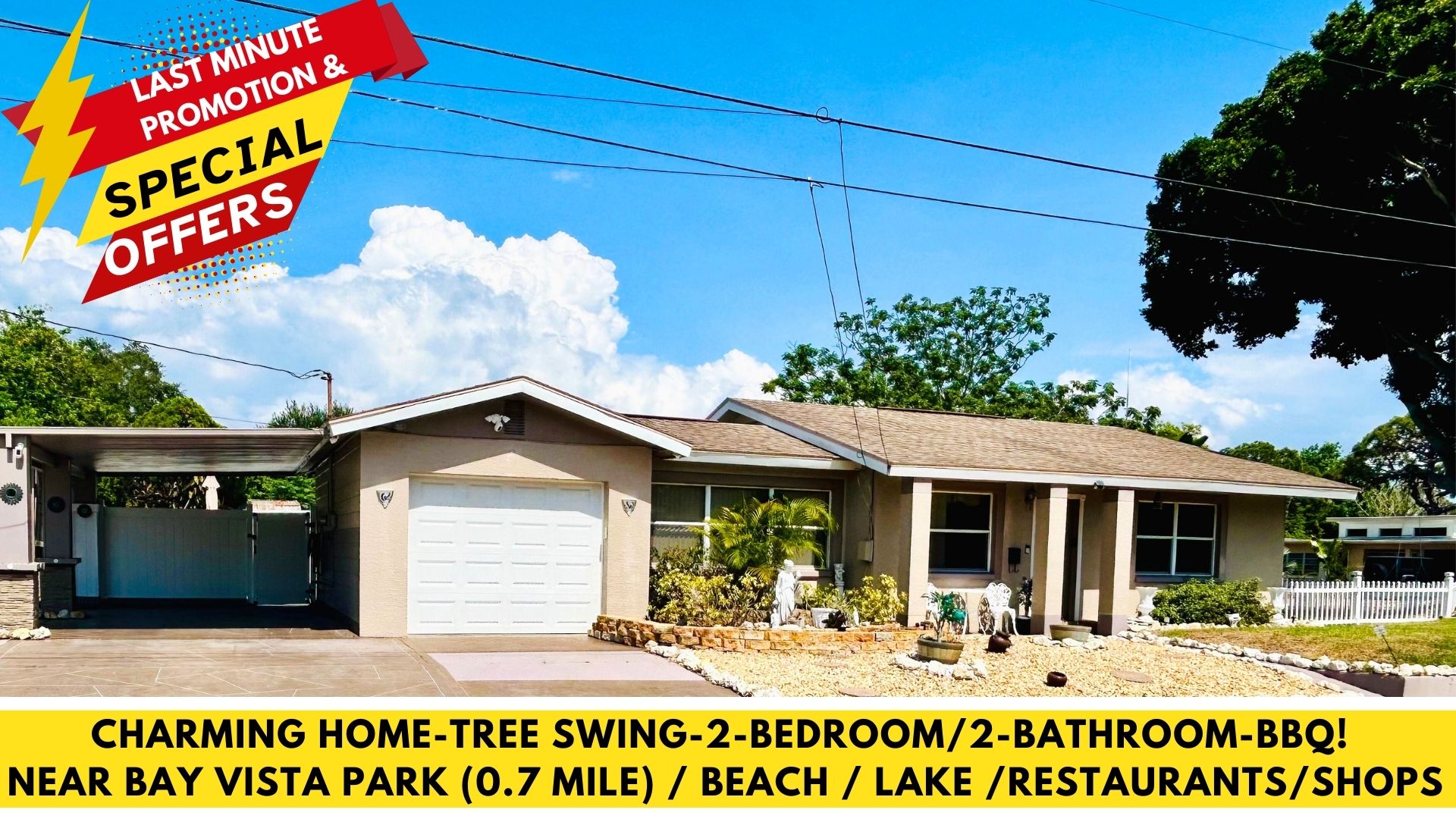 !NEW LISTING!CHARMING HOME-TREE SWING-BBQ-NEAR BEACH/PARK/LAKE/RESTAURANT/SHOPS! — St. Petersburg — vacation rental