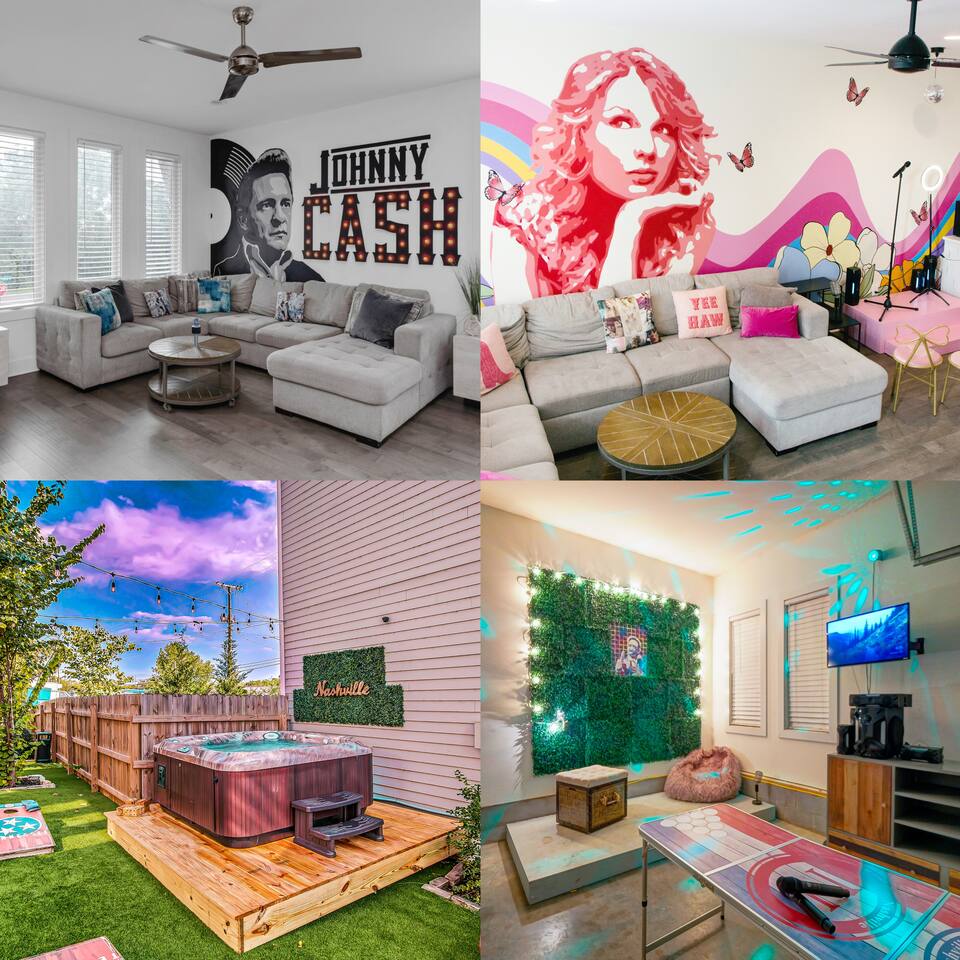 SideBySide-10min to DT-17bed-Karaoke/HotTub/PoolTB — Nashville — vacation rental