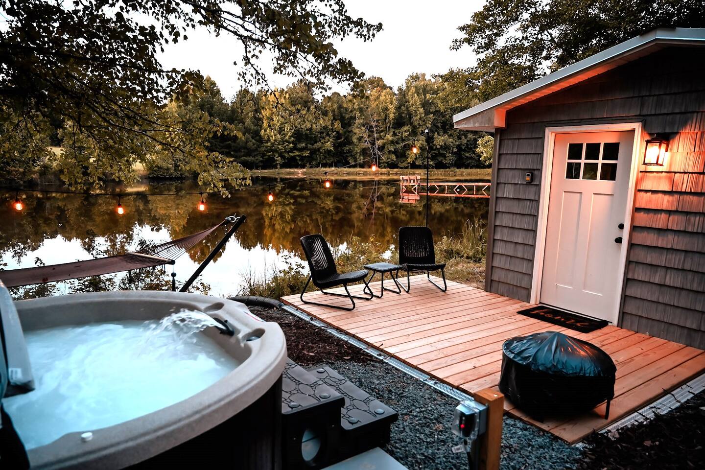 25-Acre Oxford Retreat | Lakefront Cabin + Hot Tub