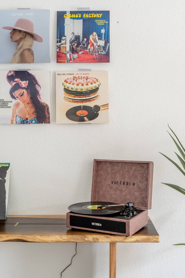 Spin Some Vinyl at Lush Retreat w Two Bedrooms