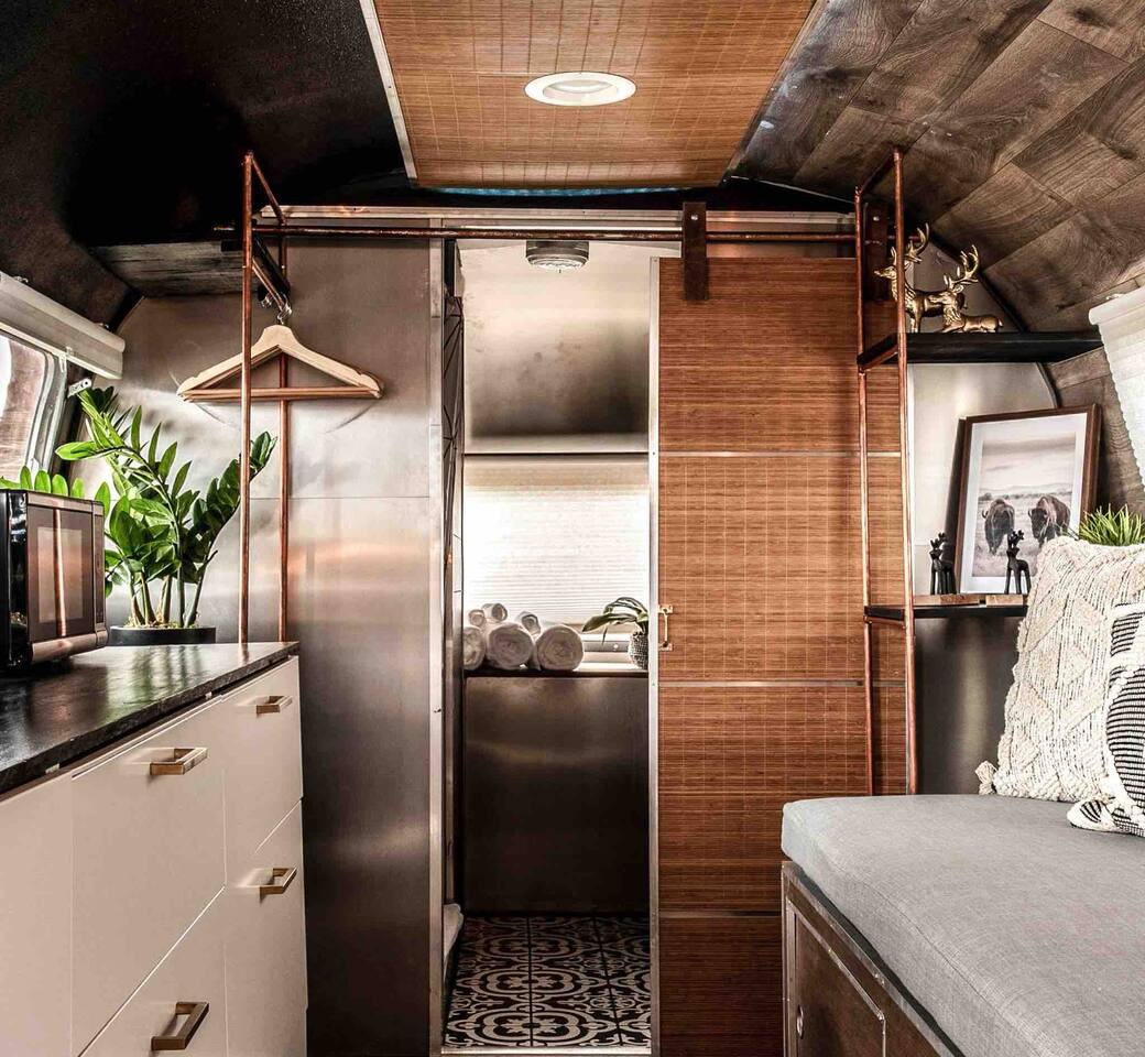 Chic & Modern Airstream + Soaking Tub