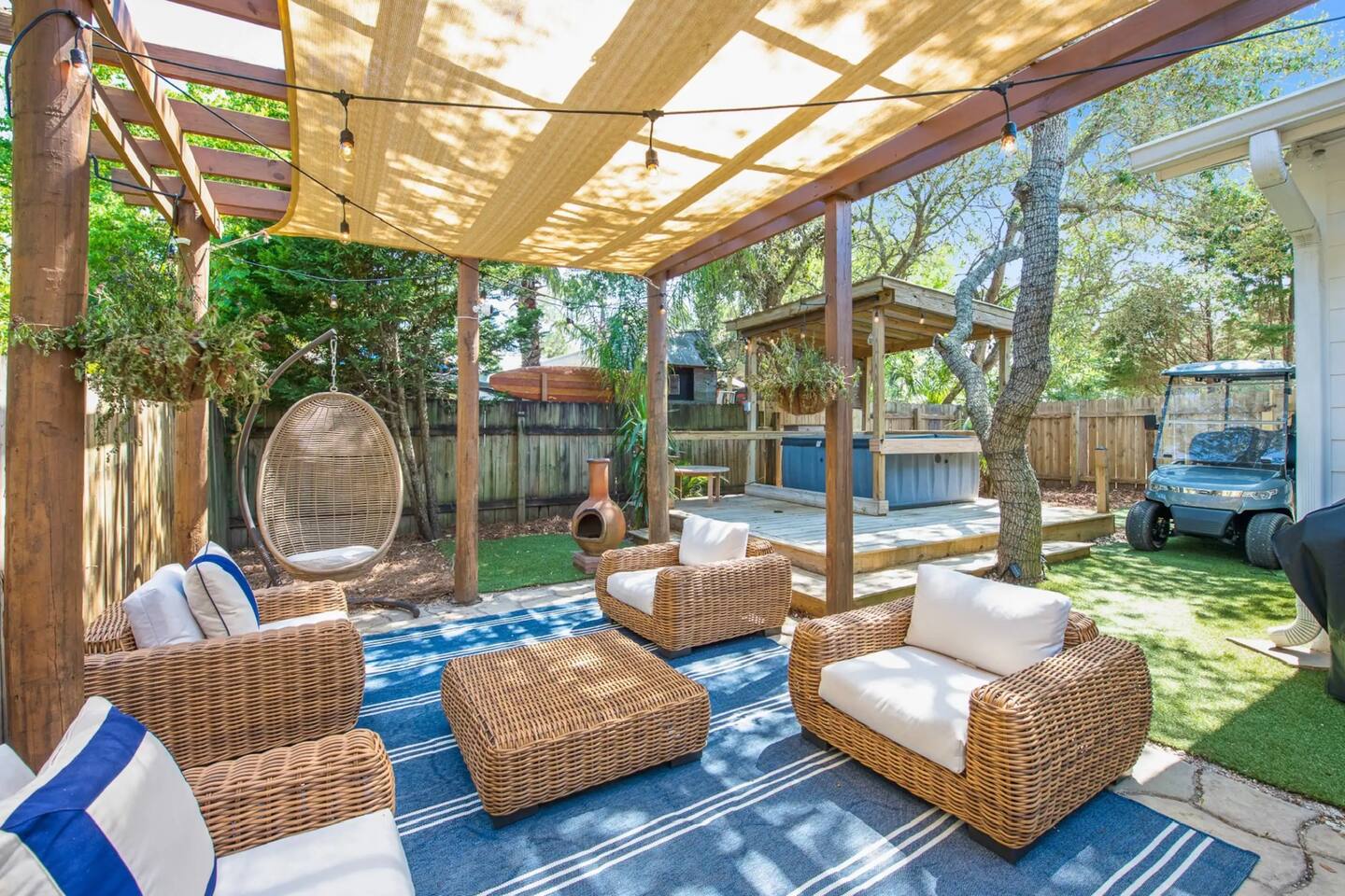 NEW Golf Cart+Private Hot Tub! 3BR Beach Bungalow