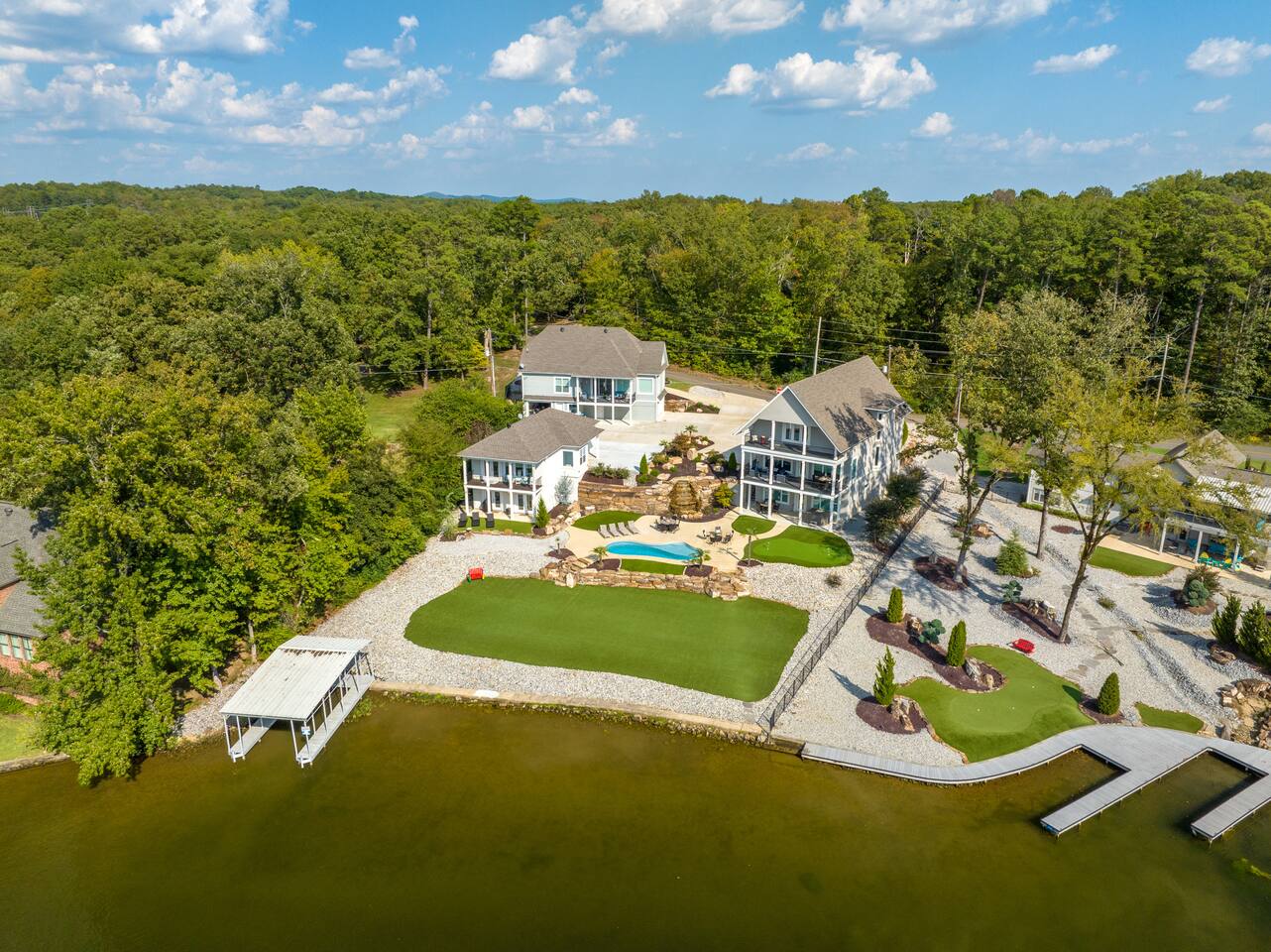 "Relax Lane" | Lakefront Views*Private Pool*Hot tub*Putting Green*Firepit*Boat Slip
