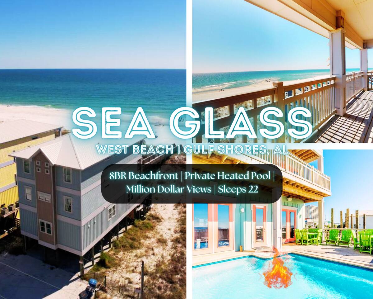 "Sea Glass" | 8 BR Luxury Beachfront Home*Private Pool*Stunning Views*Sleeps 22 — Gulf Shores — vacation rental