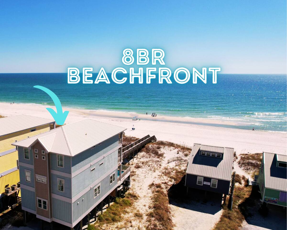 "Sea Glass" | 8 BR Luxury Beachfront Home*Private Pool*Stunning Views*Sleeps 22