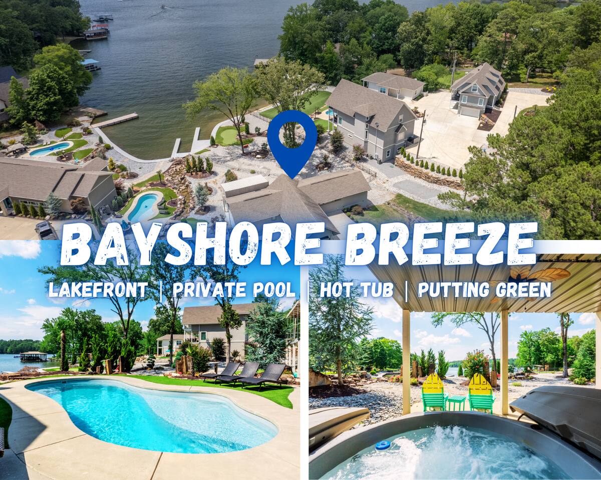 "Bayshore Breeze" | Stunning Lakefront Views*Hot Tub*Boat Slip*Putting Green*Arcade Games — Hot Springs — vacation rental