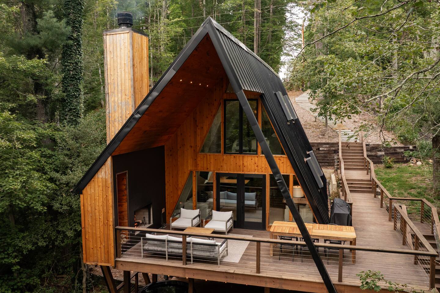 Blue Ridge Triangle: Reimagined A-Frame w/ Hot Tub — Blue Ridge, GA — vacation rental