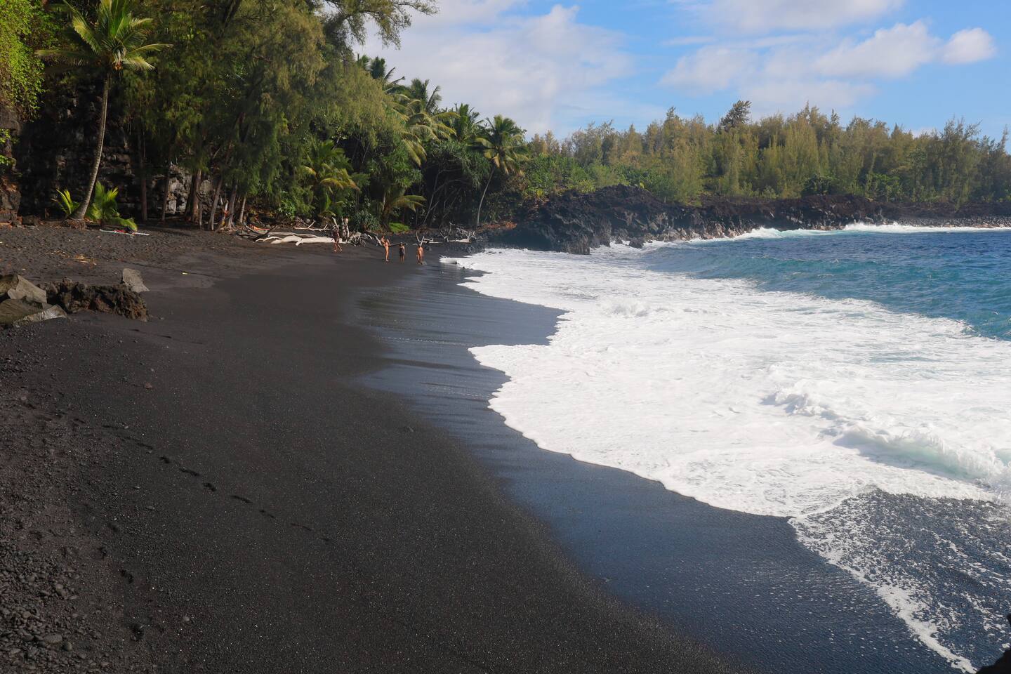Kehena black sand beach on the Puna coast