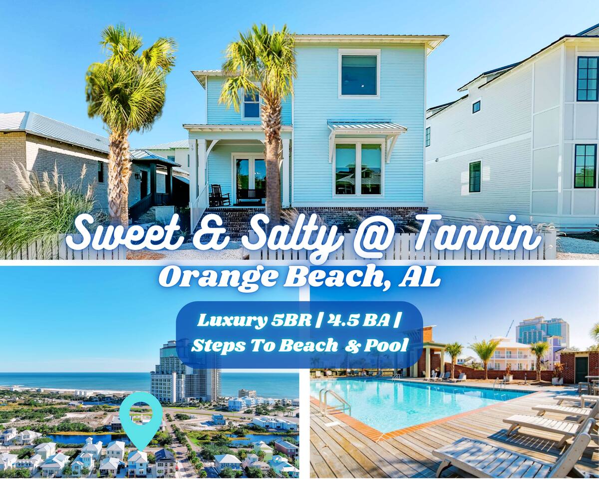 "Sweet & Salty @ Tannin" | Luxury 5BR | Walk To Private Beach Access | Pool | 20% Golf Cart Discount Available — Orange Beach — vacation rental