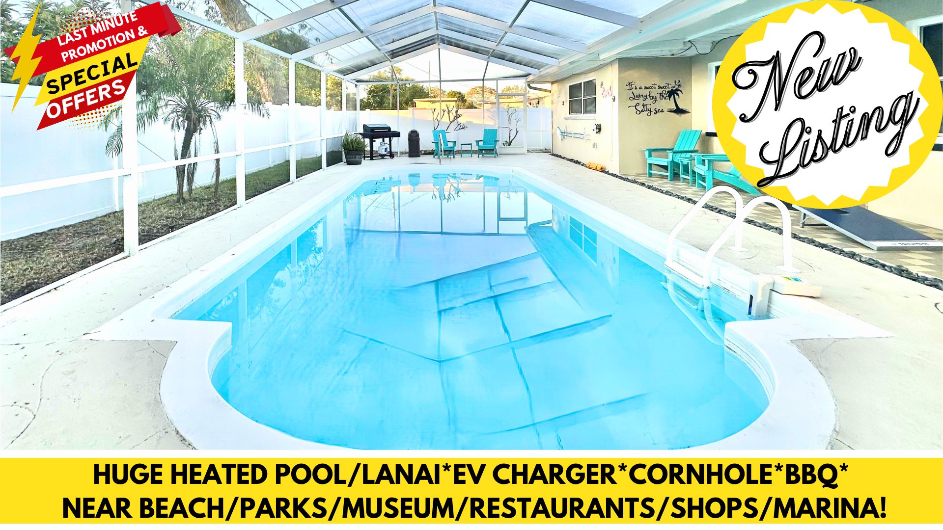 !HUGE *HEATED POOL/LANAI* EV CHARGER*BBQ-CORNHOLE! — Largo — vacation rental