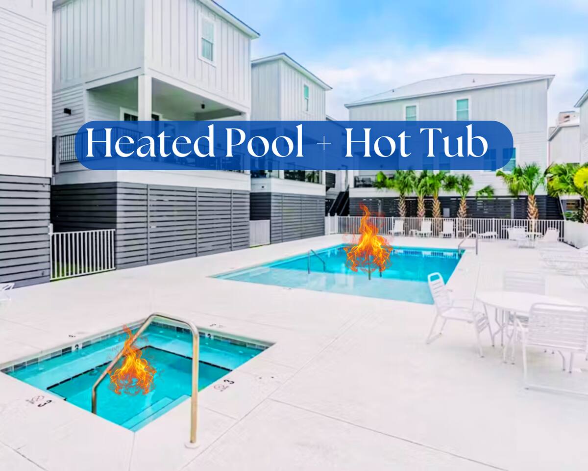 "Beach Bum HQ" | 50 Steps To Beach*Gulf Views*Heated Pool*Hot Tub*4BR*Sleeps 12*Lost Dunes Cottages
