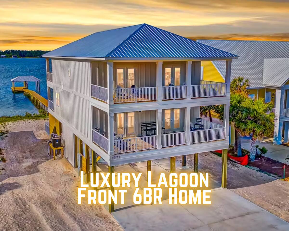 "Believe Inn" | Luxury 6BR Lagoon Front Home With Gulf Views*Heated Private Pool*Private Boat Dock*Sleeps 18