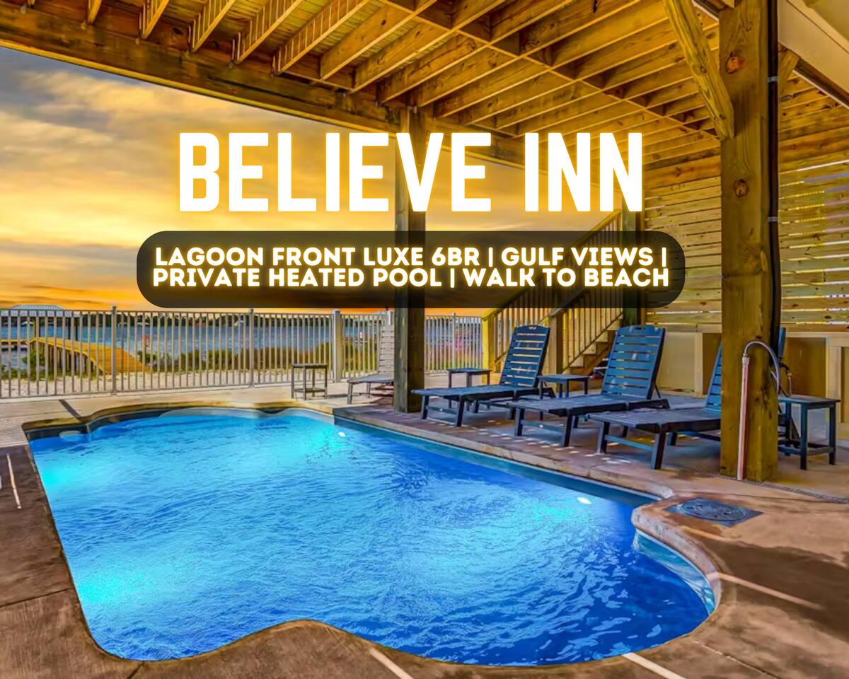 "Believe Inn" | Luxury 6BR Lagoon Front Home With Gulf Views*Heated Private Pool*Private Boat Dock*Sleeps 18 — Gulf Shores — vacation rental