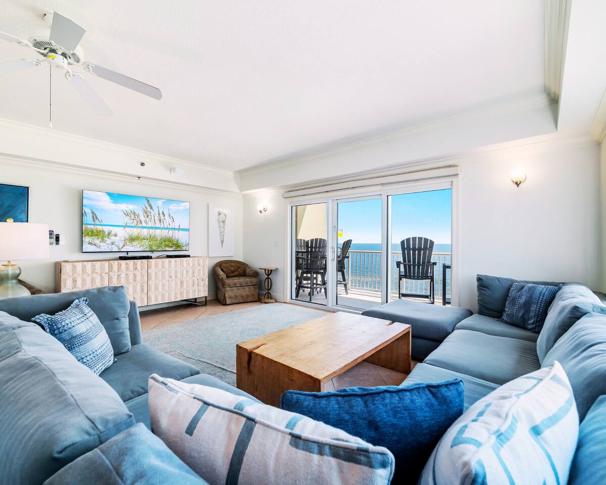 "Escapes! To The Shores #705" | Luxury Gulf Front 4BR*Corner Unit*Stunning Views*Infinity Beach Front Pool*92 Deg Indoor Pool*Hot Tub*Premium Amenities