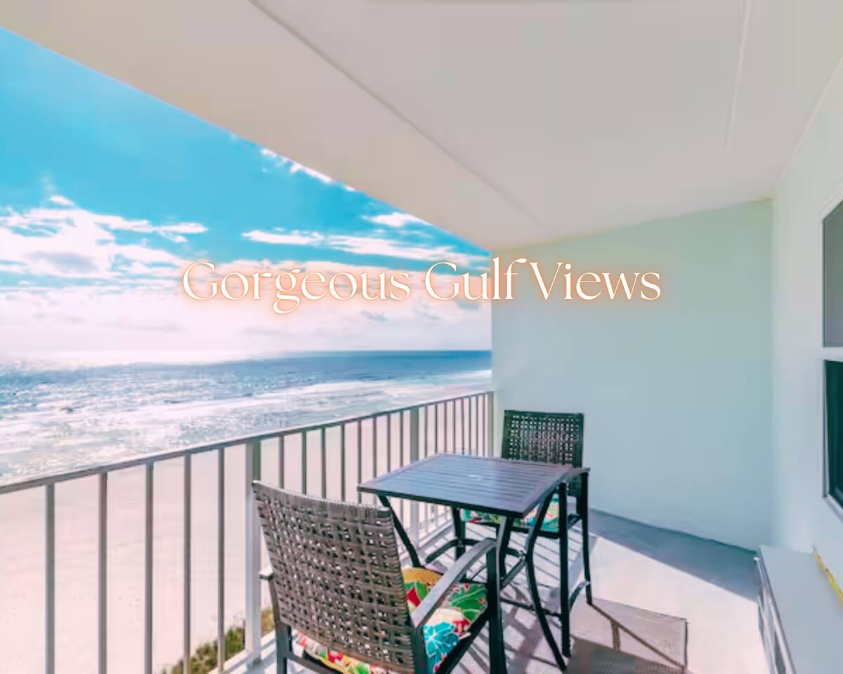 "Emerald Skye #62" | Beach Front*Stunning Gulf Views*Pool*Gym*Pier*1BR + Bunks