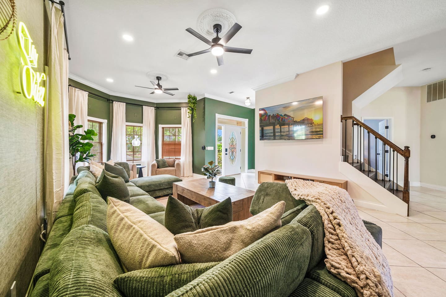 Sleeps21 7BR Beach Estate: Pool, Slide, Golf Sim