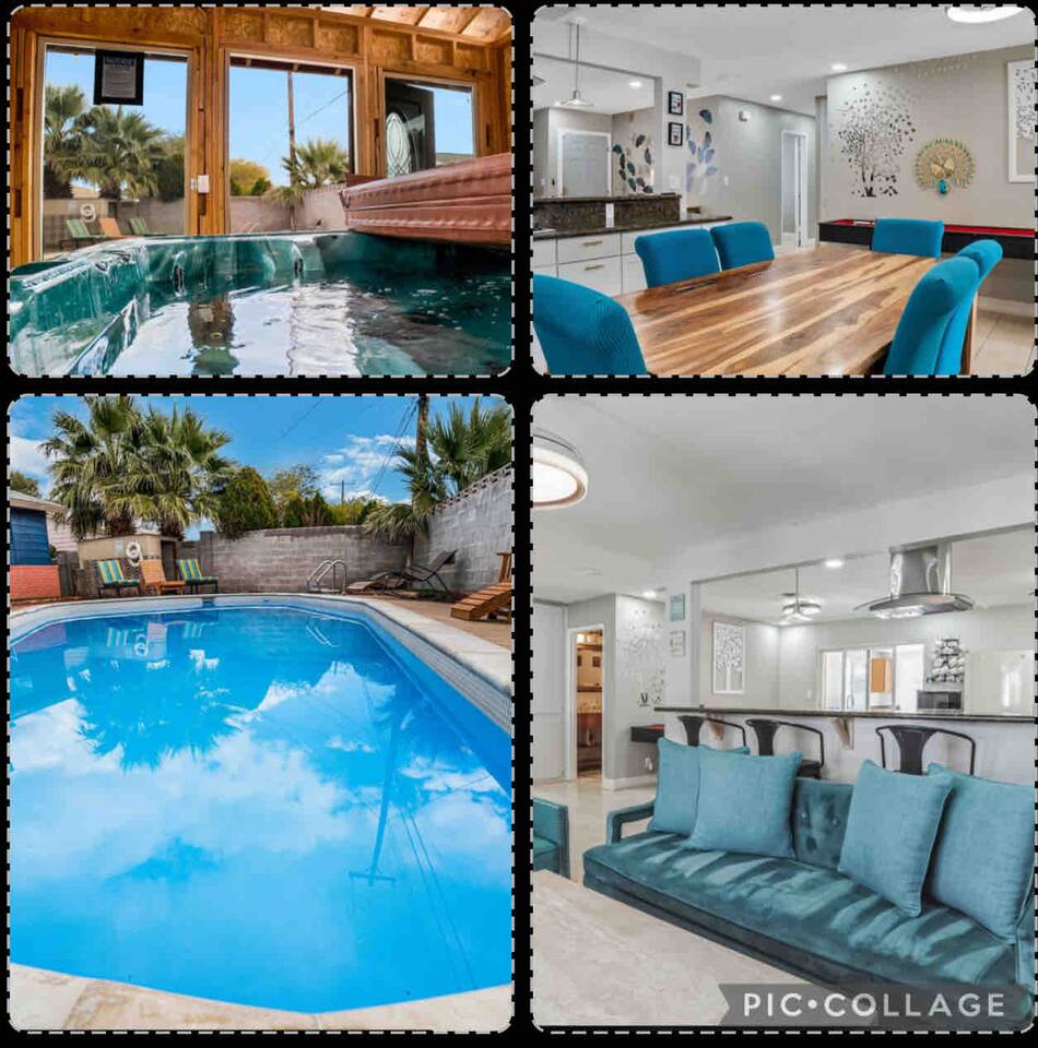 Trendy Villa near Vegas Strip with Pool hot & tub El camino - Holiday Home - Holiday Home