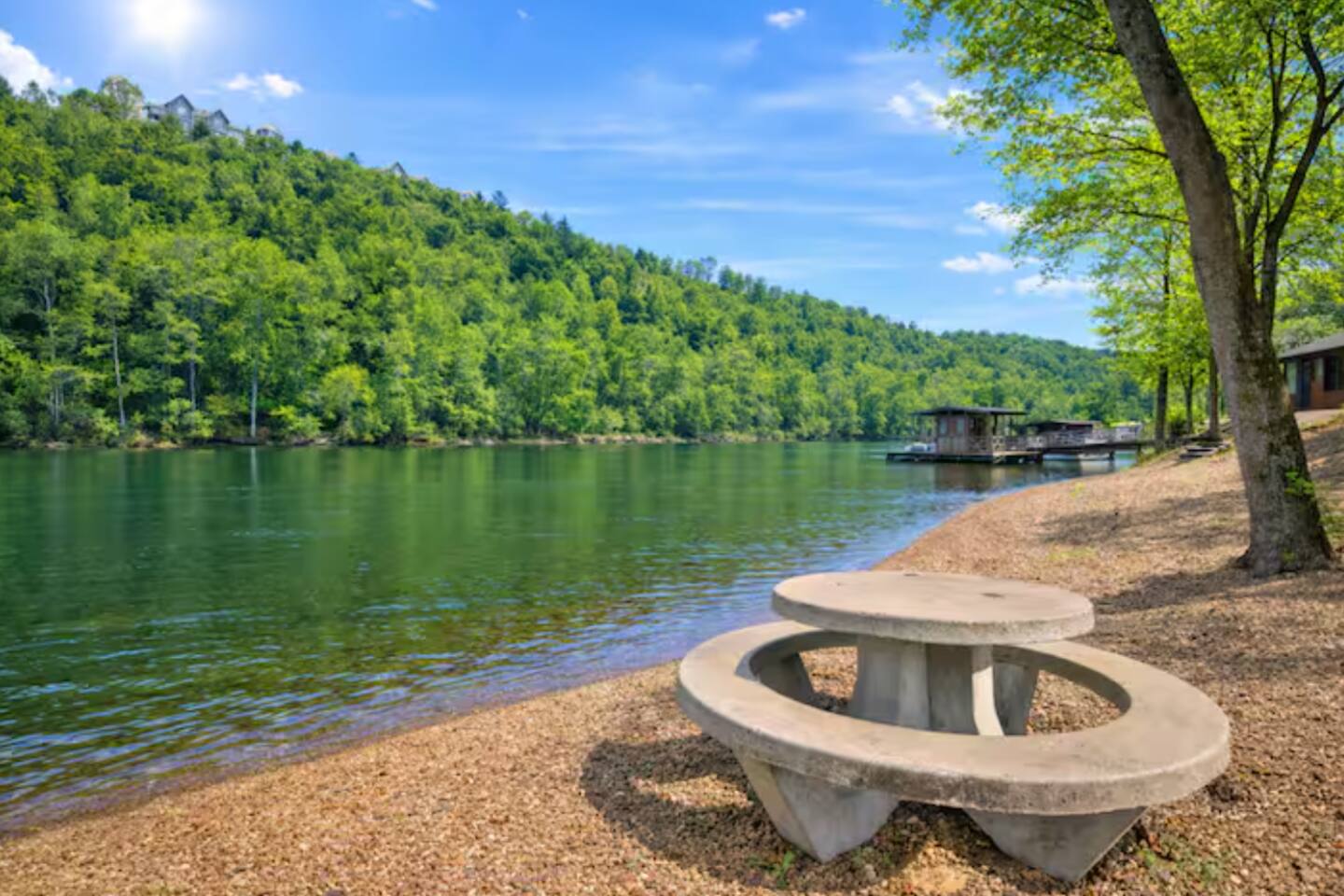 3 Cabins, sleeps 24, river access, fire pits, fun