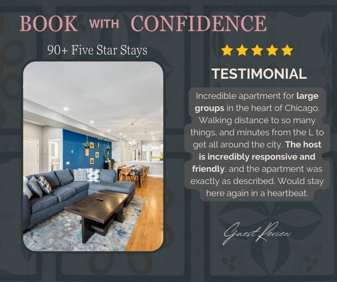 Luxurious River North 3BR/2BA- Free Onsite Parking