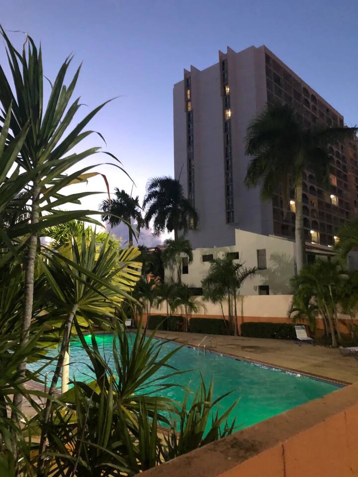 Cozy Oceanview Studio Isla Verde with Parking and Pool