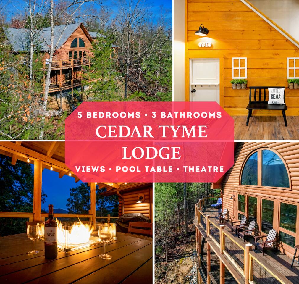 Smokies Luxury Cabin l Theater, Game Room, Hot Tub