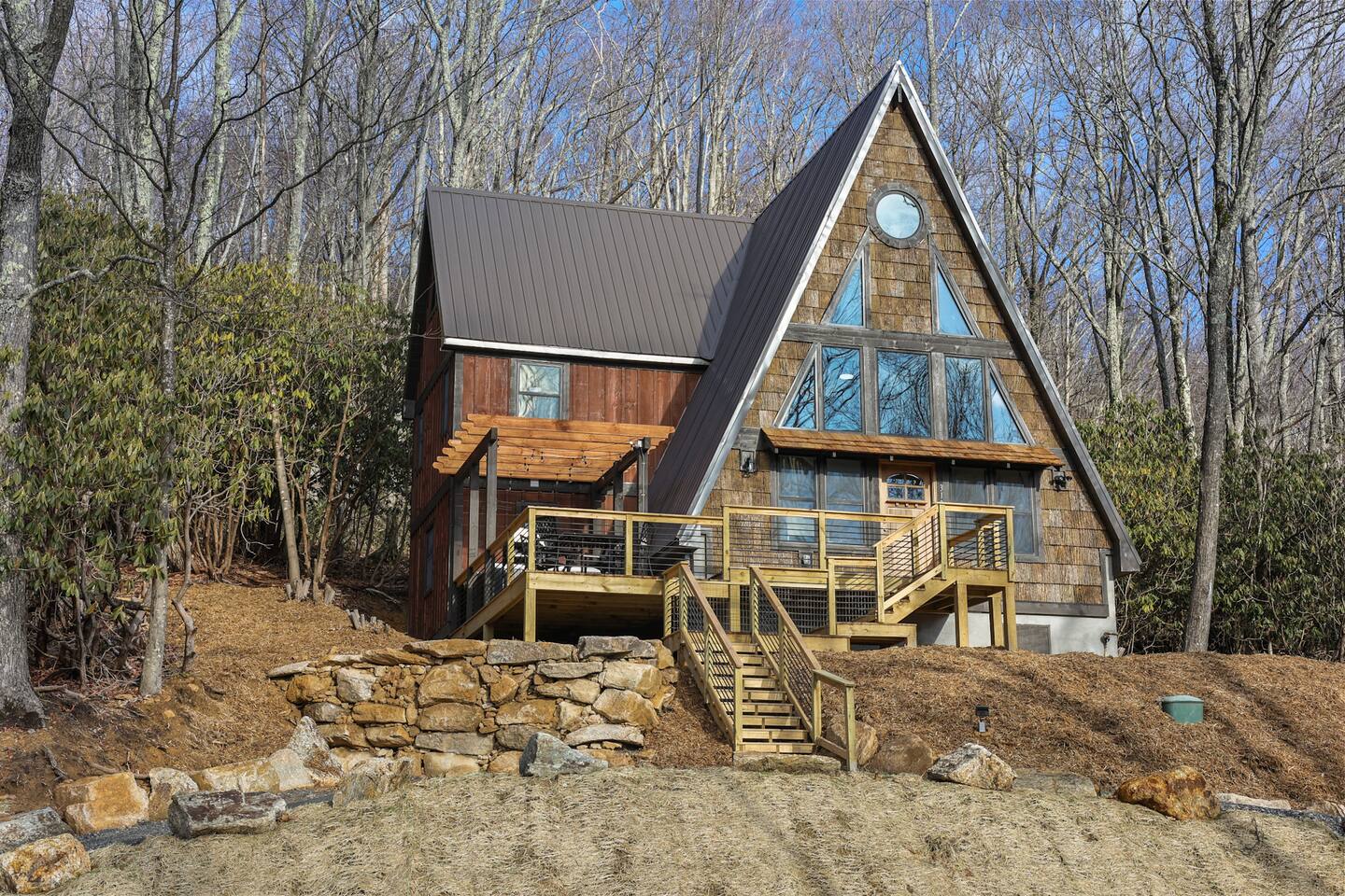 New A-Frame Cabin - Hot Tub, Fire Pit, Views! — Beech Mountain — vacation rental